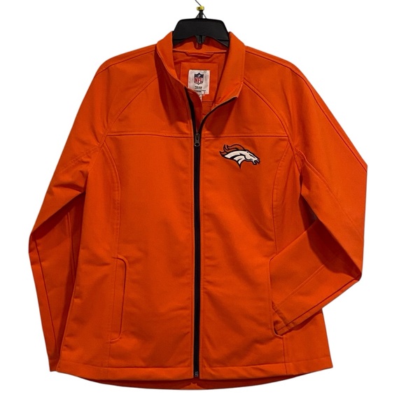 Denver Broncos Orange NFL  Zip Up Jacket - Like New - Women’s Large - Picture 1 of 5